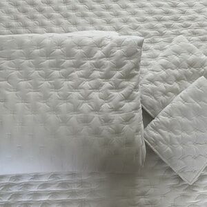Pottery Barn 3 Piece Full Queen Reversible Cotton Quilt & 2 Standard Shams Set